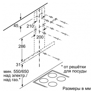 Пристенная вытяжка Bosch DWB66BC50