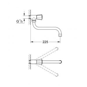 Смеситель Grohe Costa L Настенный вентиль 30484001