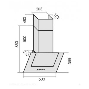 Пристенная вытяжка MBS FATSIA 150 GLASS BLACK