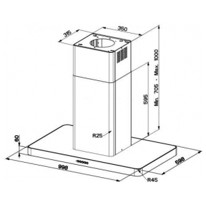 Островная вытяжка Faber T-LIGHT ISOLA EV8P X A100