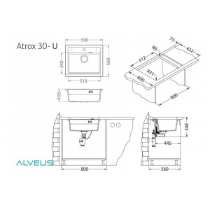 Кухонная мойка Alveus GRANITAL ATROX 30 ARCTIC