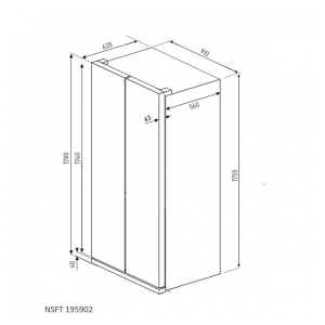 Отдельностоящий Side-by-Side холодильник Kuppersberg NSFT 195902 W