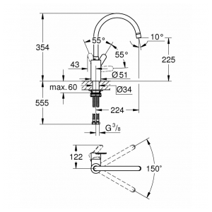 Смеситель Grohe Eurostyle Cosmopolitan 33975004