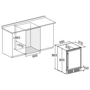 Встраиваемый винный шкаф Temptech GRNBU60DS