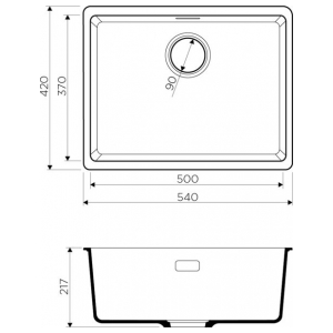 Кухонная мойка Omoikiri Kata 54-U-GR Artgranit/Leningrad Grey