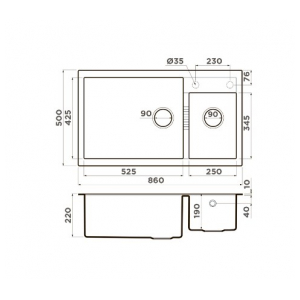 Кухонная мойка Omoikiri TEDORI 86-2-LB DC