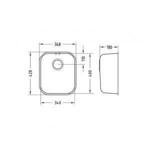 Кухонная мойка Alveus Variant 40 FS 340 X 400 X 185 K