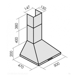 Пристенная вытяжка MBS GERBERA 150 BLACK