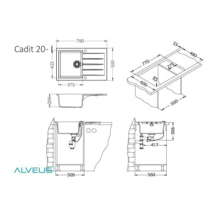 Кухонная мойка Alveus GRANITAL CADIT 20 ARCTIC