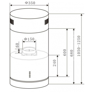 Островная вытяжка Lex TUBO ISOLA 350 INOX