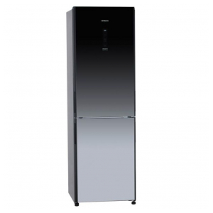 Отдельностоящий двухкамерный холодильник Hitachi R-BG410 PU6X GBK черное стекло