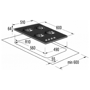 Газовая варочная панель Gorenje GHS64-ORA-S