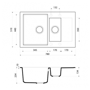 Кухонная мойка Omoikiri Daisen 78-2-PA Artgranit/пастила