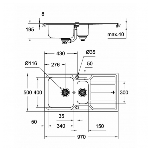 Кухонная мойка Grohe K500 31572SD0