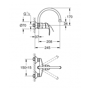 Смеситель Grohe Eurosmart 32482002