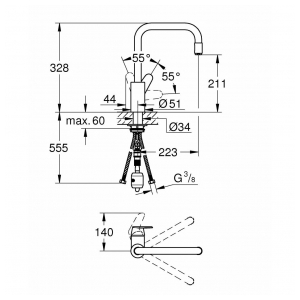 Смеситель Grohe Eurodisc Cosmopolitan 31122004