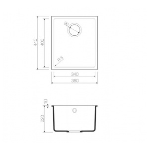Кухонная мойка Omoikiri Bosen 38-U-BL Tetogranit/черный