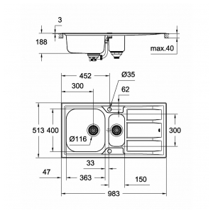 Кухонная мойка Grohe K400+ 31569SD0