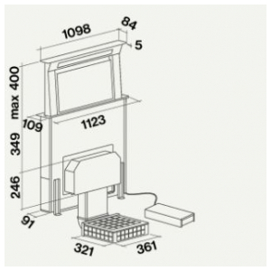 Встраиваемая вытяжка Falmec DOWNDRAFT (без мотора) WHITE 120