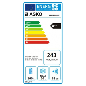 Встраиваемый двухкамерный холодильник Asko RFN31842I